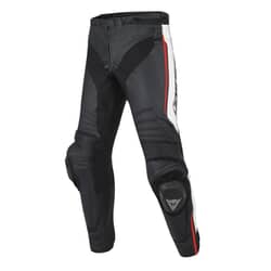 DAINESE MISANO LEATHER PANTS BLACK/WHITE/FLUO-RED