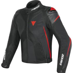 DAINESE SUPER RIDER D-DRY JACKET BLACK BLACK RED FLUO