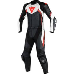 DAINESE AVRO D2 2PCS SUIT BLACK/WHITE/FLUO-RED