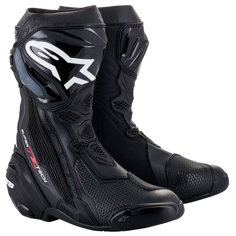 Alpinestars 1691400508 Motorcycle Boots Faster-2 Black Silver-44 Schwarz/silbern 11