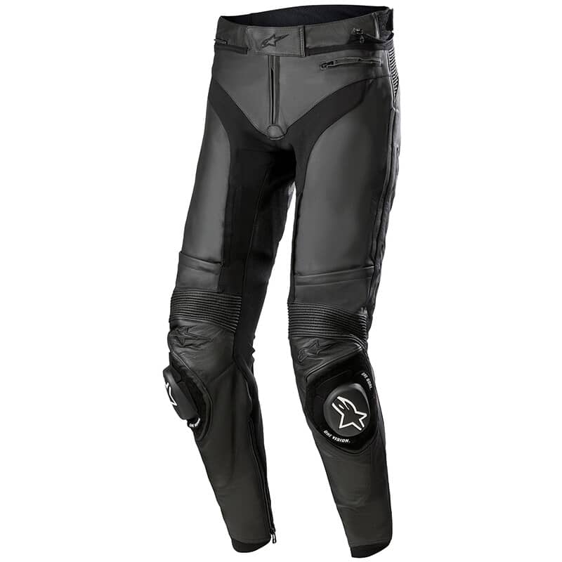 PGS Mens Cow Skin Full Grain Motorcycle Heavy Duty Leather Motorbike Pants Racing Riding Biker Black Pant 
